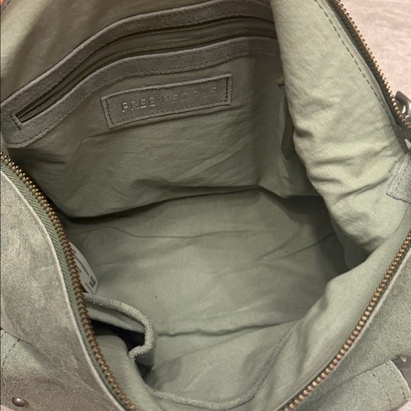 Free People Palermo Suede Shoulder Bag & Free People Fluffy Tail Fur Bag Charm - Picture 6 of 9